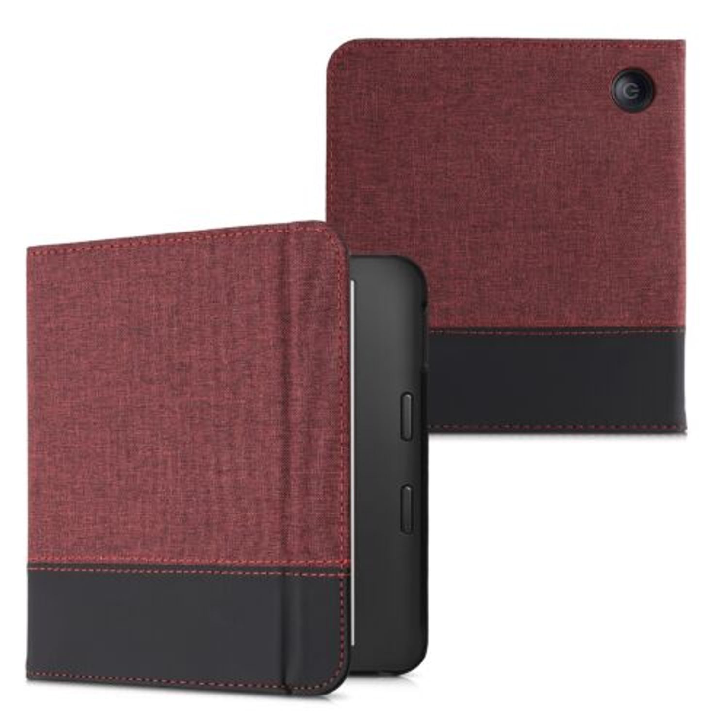 Husa pentru Kobo Libra 2, Kwmobile, Rosu/Negru, Textil, 57170.20 fotografia produsului View 2 L