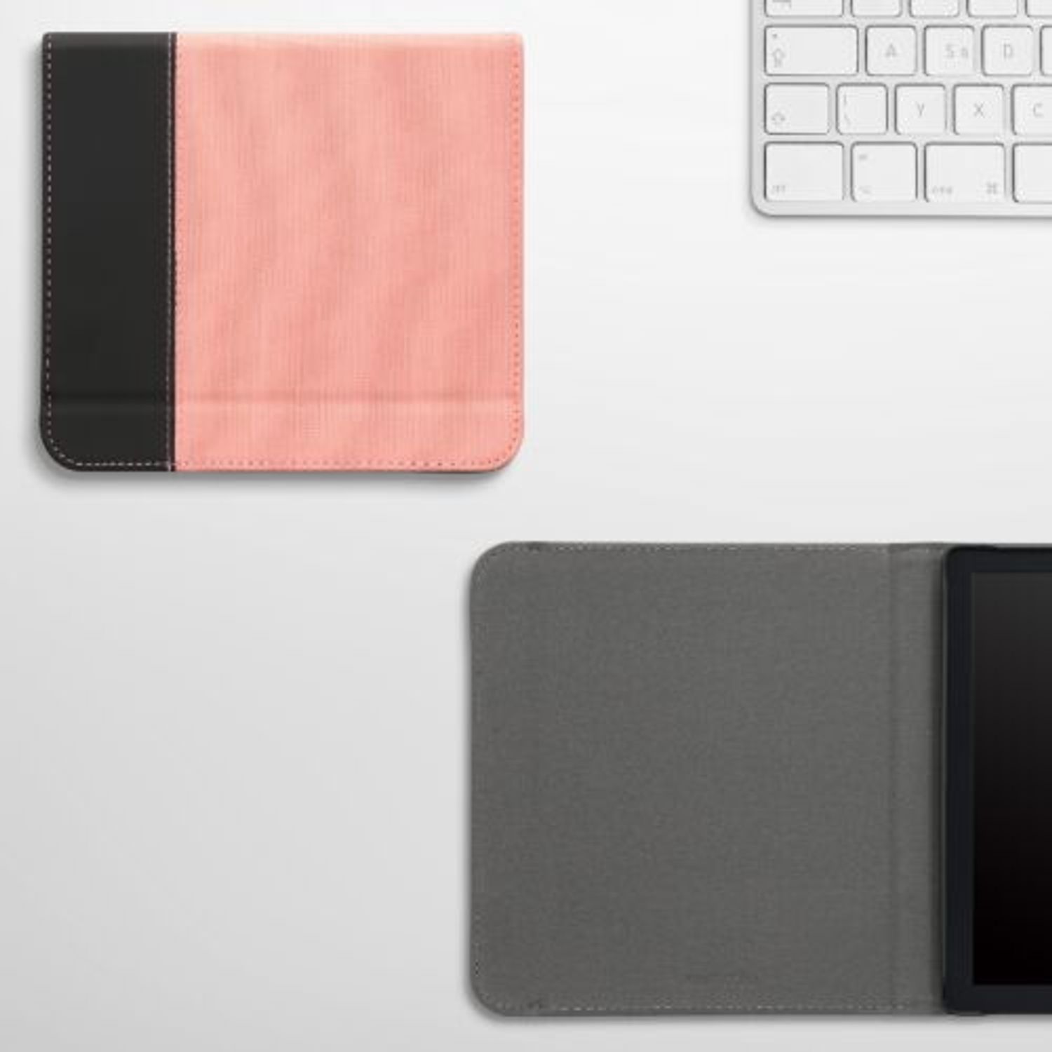 Husa pentru Kobo Libra 2, Kwmobile, Roz/Negru, Textil, 57627.10 fotografia produsului View 9 L