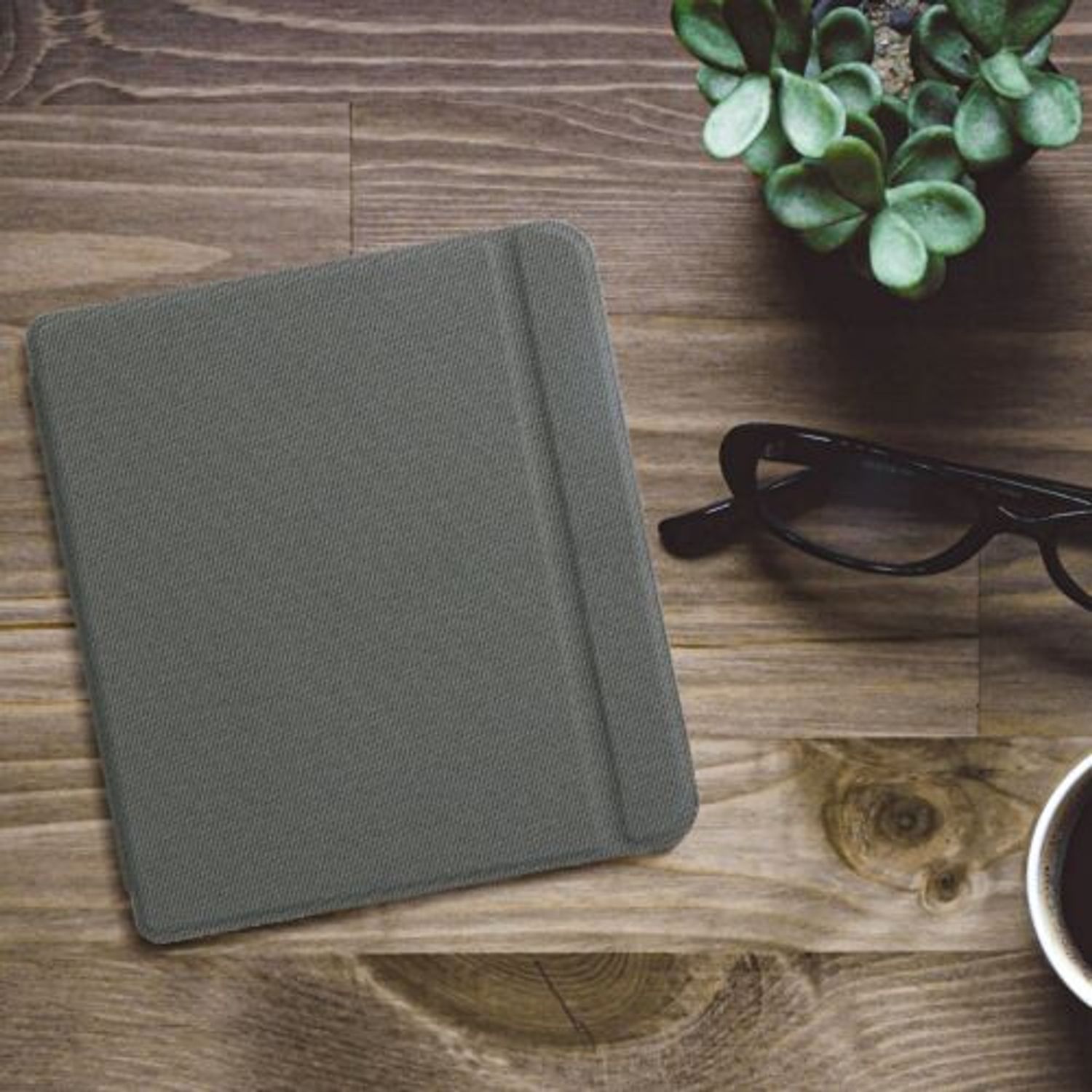 Husa pentru Kobo Libra 2, Kwmobile, Gri, Nylon, 57199.73 fotografia produsului View 3 L