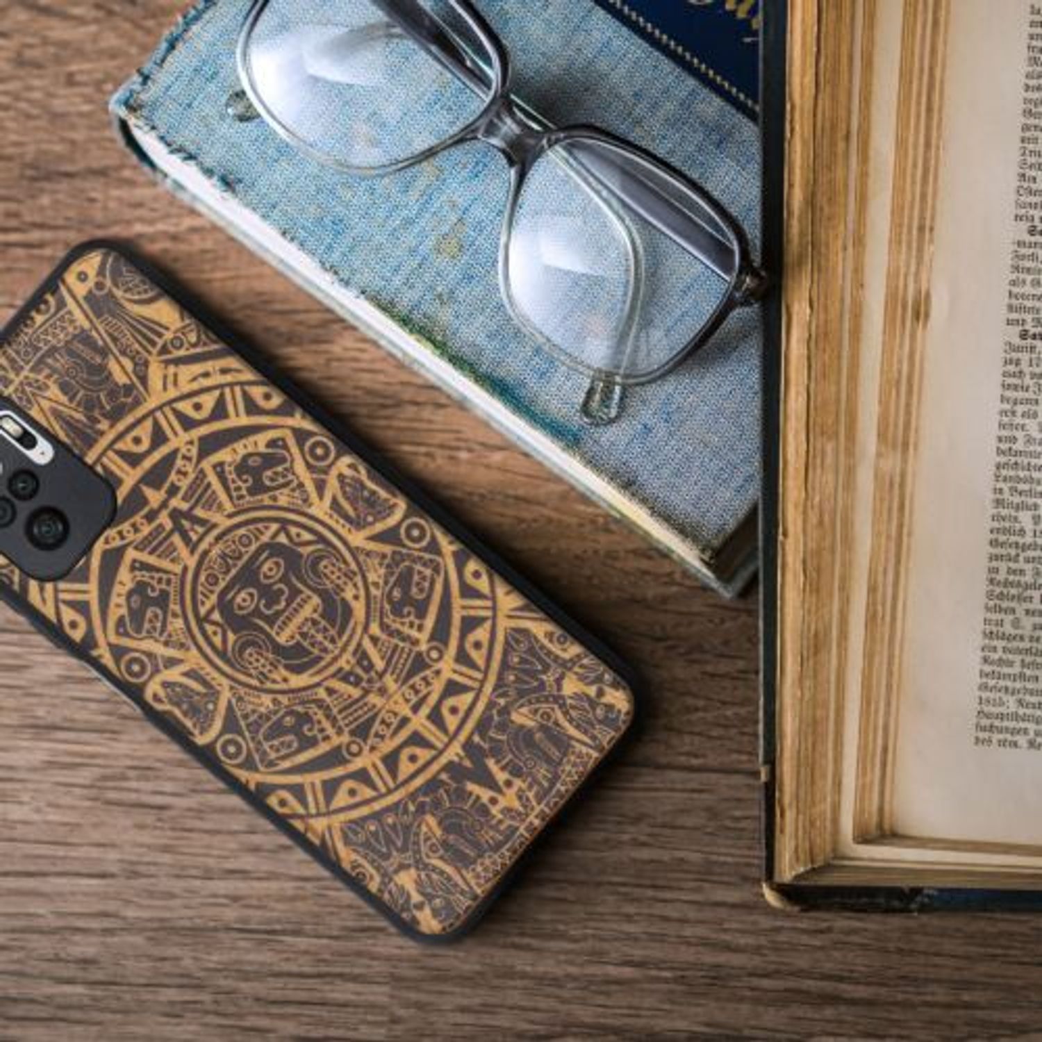 Husa pentru Xiaomi Redmi Note 10/Redmi Note 10S, Lemn, Maro, 54548.02 fotografia produsului View 4 L