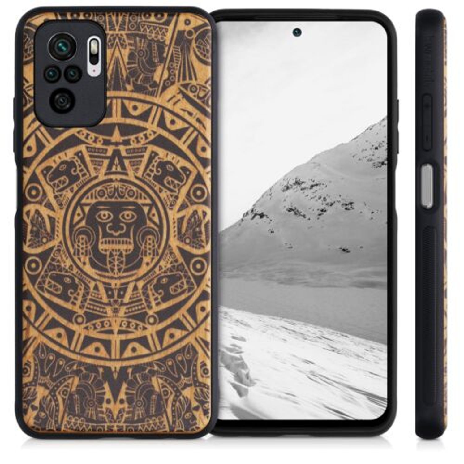 Husa pentru Xiaomi Redmi Note 10/Redmi Note 10S, Lemn, Maro, 54548.02 fotografia produsului View 2 L