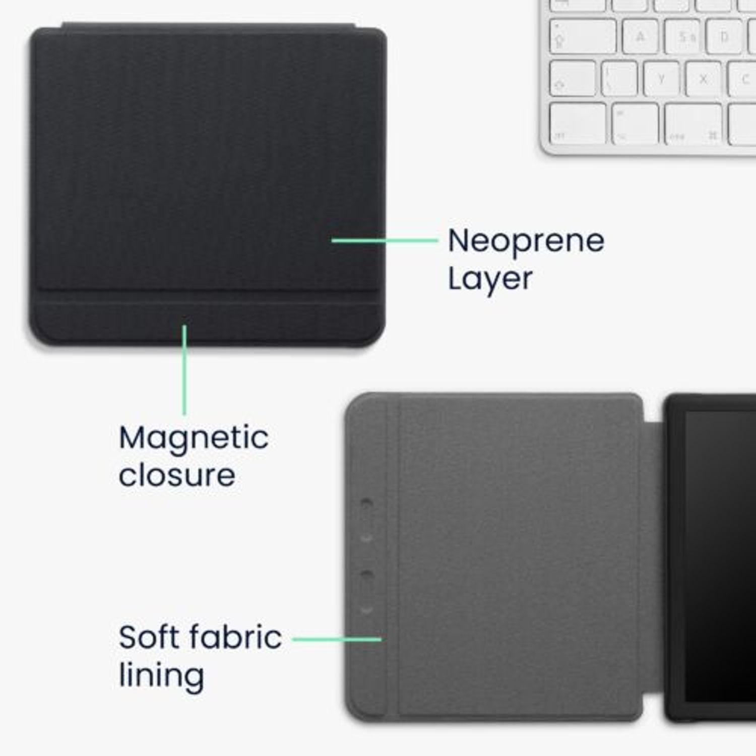 Husa pentru Kobo Libra 2, Kwmobile, Negru, Textil, 57858.01 fotografia produsului View 7 L