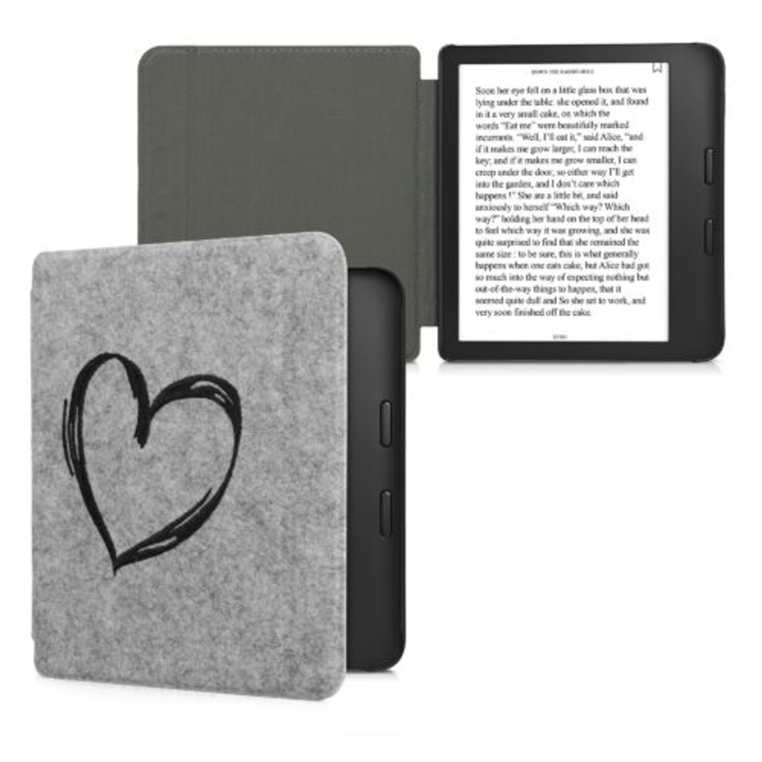 Husa pentru Kobo Libra 2, Kwmobile, Gri, Textil, 57618.02 fotografia produsului View 2 L