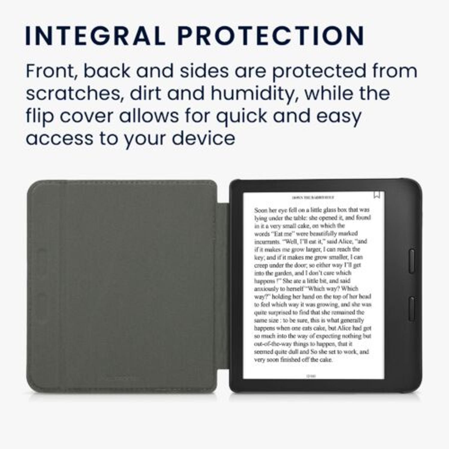 Husa pentru Kobo Libra 2, Kwmobile, Gri, Textil, 57618.02 fotografia produsului View 5 L
