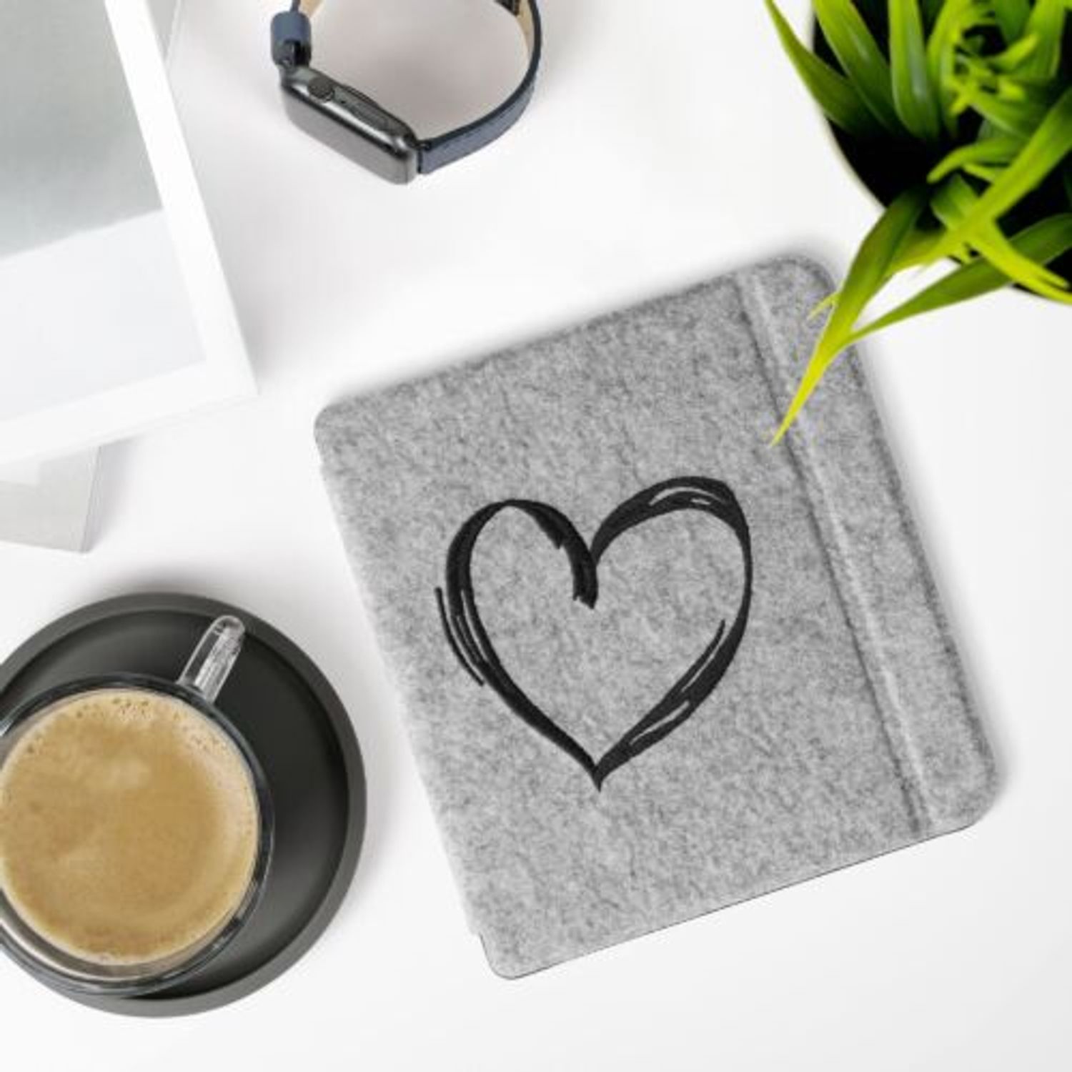 Husa pentru Kobo Libra 2, Kwmobile, Gri, Textil, 57618.02 fotografia produsului View 3 L