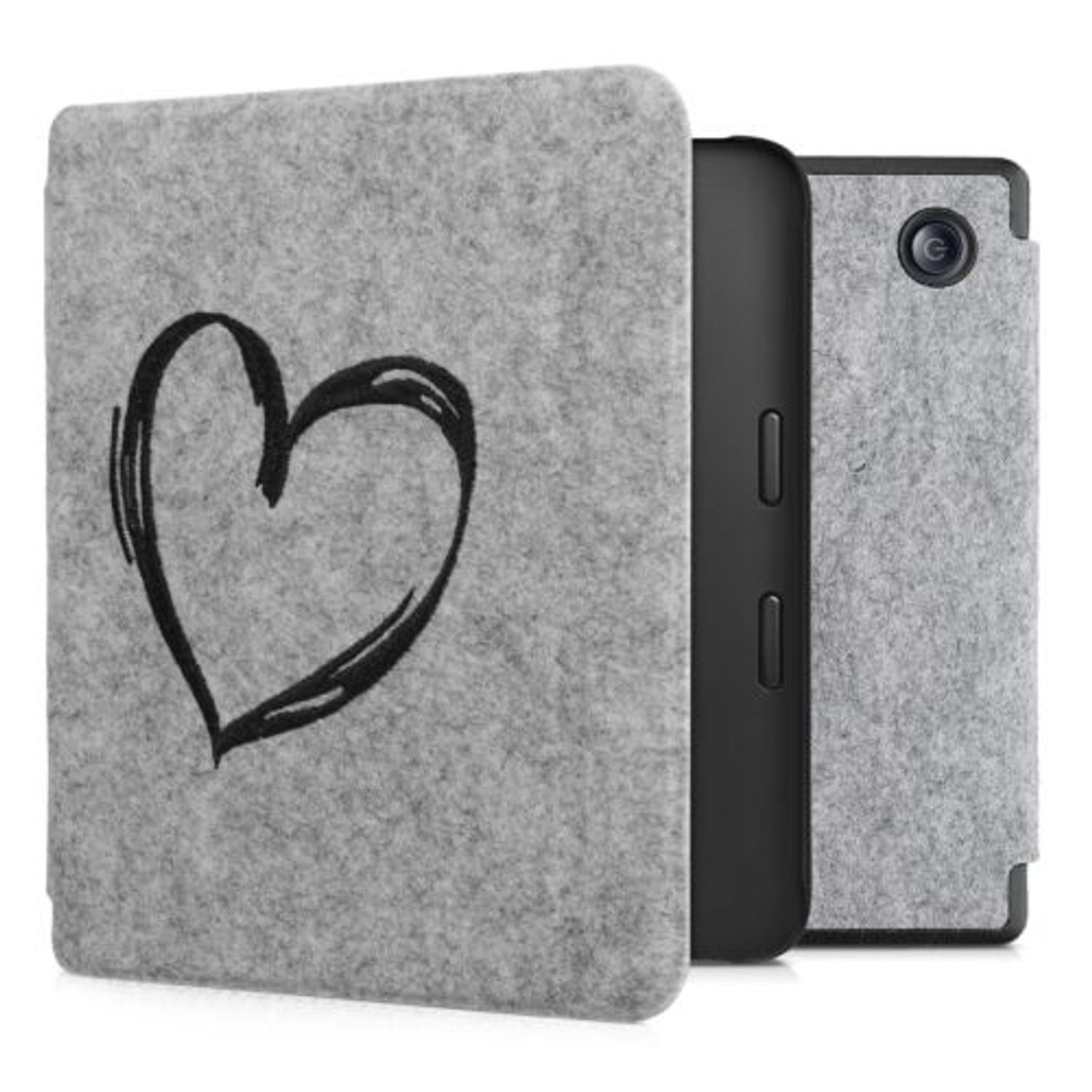 Husa pentru Kobo Libra 2, Kwmobile, Gri, Textil, 57618.02 fotografia produsului