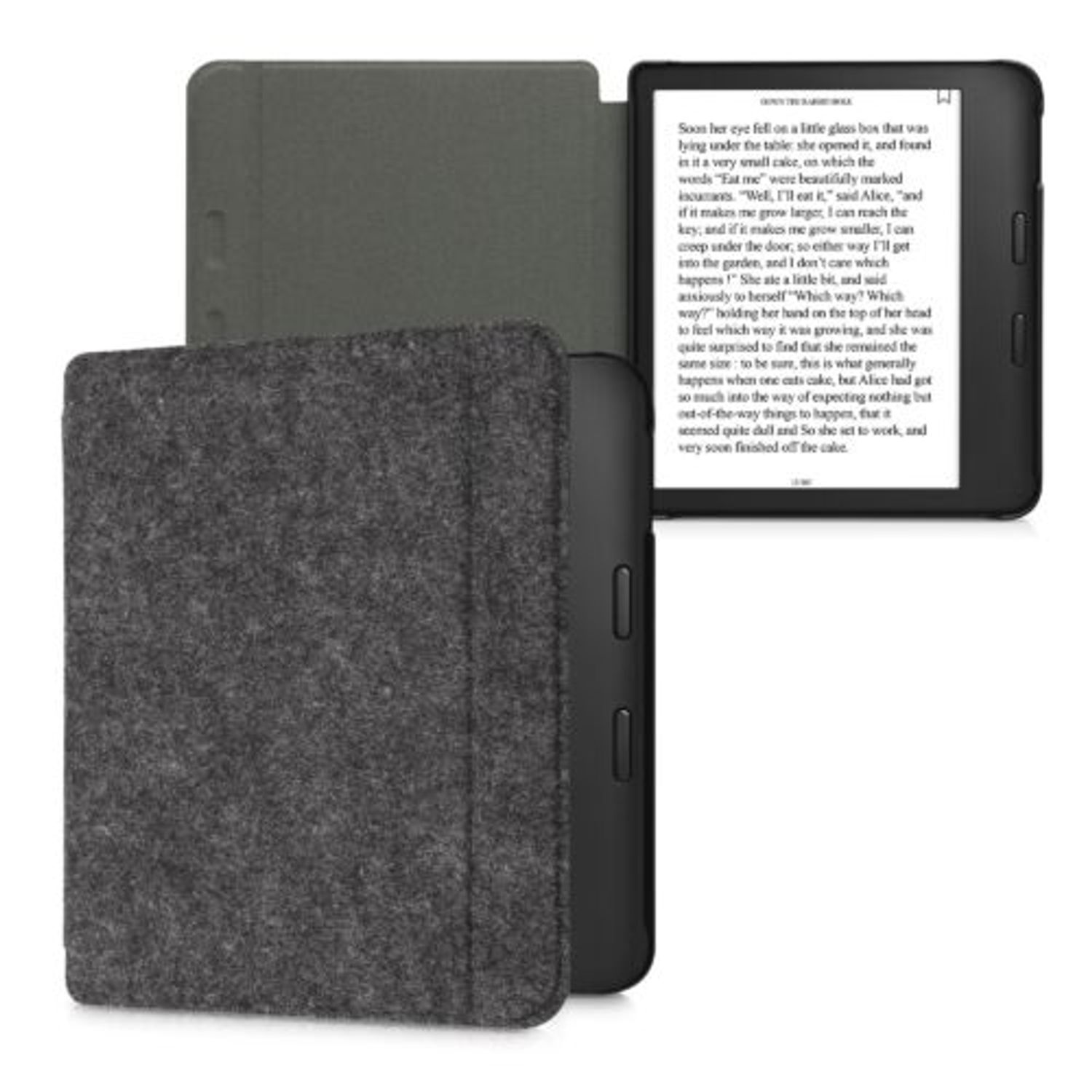 Husa pentru Kobo Libra 2, Kwmobile, Gri, Textil, 57171.19 fotografia produsului View 2 L