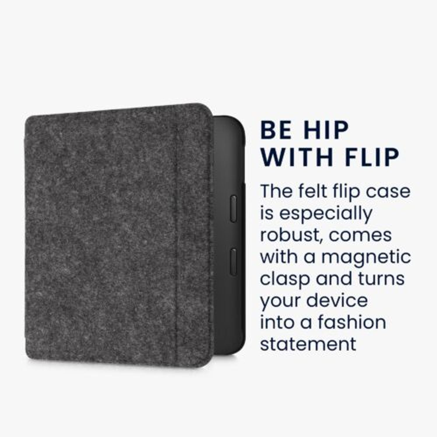 Husa pentru Kobo Libra 2, Kwmobile, Gri, Textil, 57171.19 fotografia produsului View 3 L