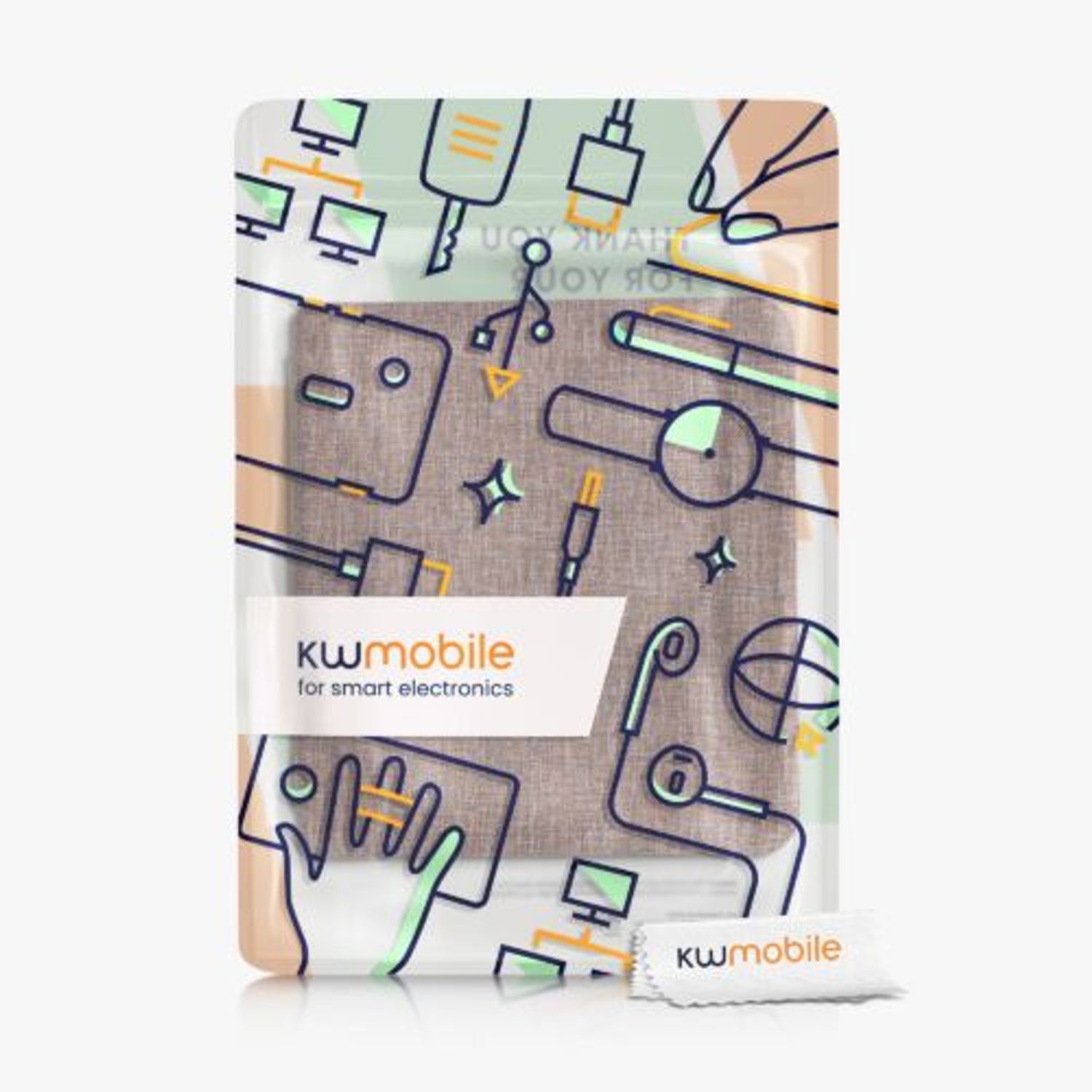 Husa pentru Kobo Libra 2, Kwmobile, Maro, Textil, 57173.05 fotografia produsului View 7 L