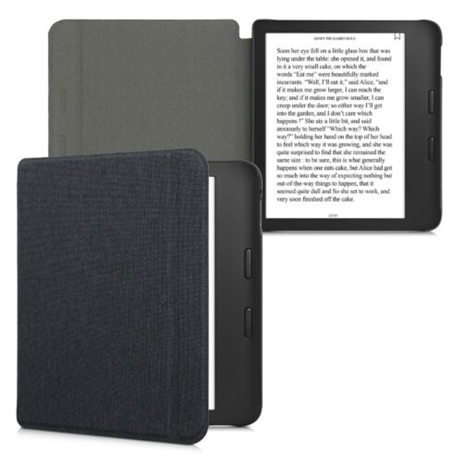 Husa pentru Kobo Libra 2, Kwmobile, Negru, Textil, 57173.01 fotografia produsului