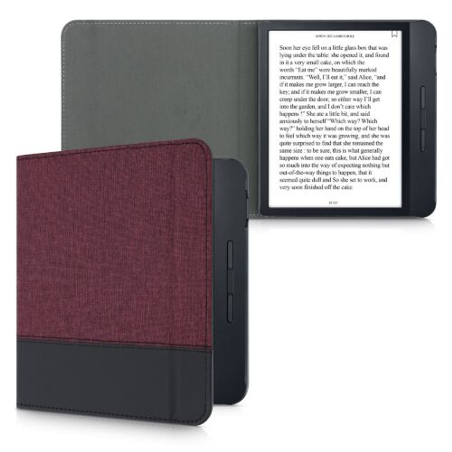 Husa pentru Kobo Libra H2O, Kwmobile, Rosu/Negru, Textil, 57149.20 fotografia produsului