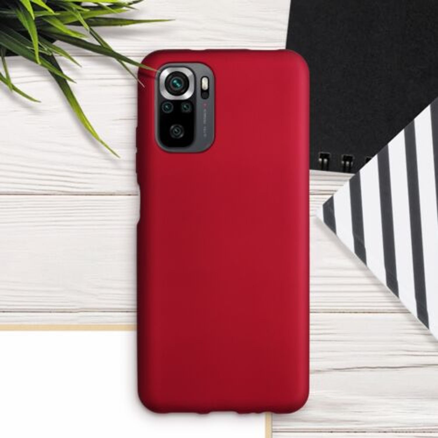 Husa pentru Xiaomi Redmi Note 10/Redmi Note 10S, Silicon, Rosu, 54542.36 fotografia produsului View 3 L