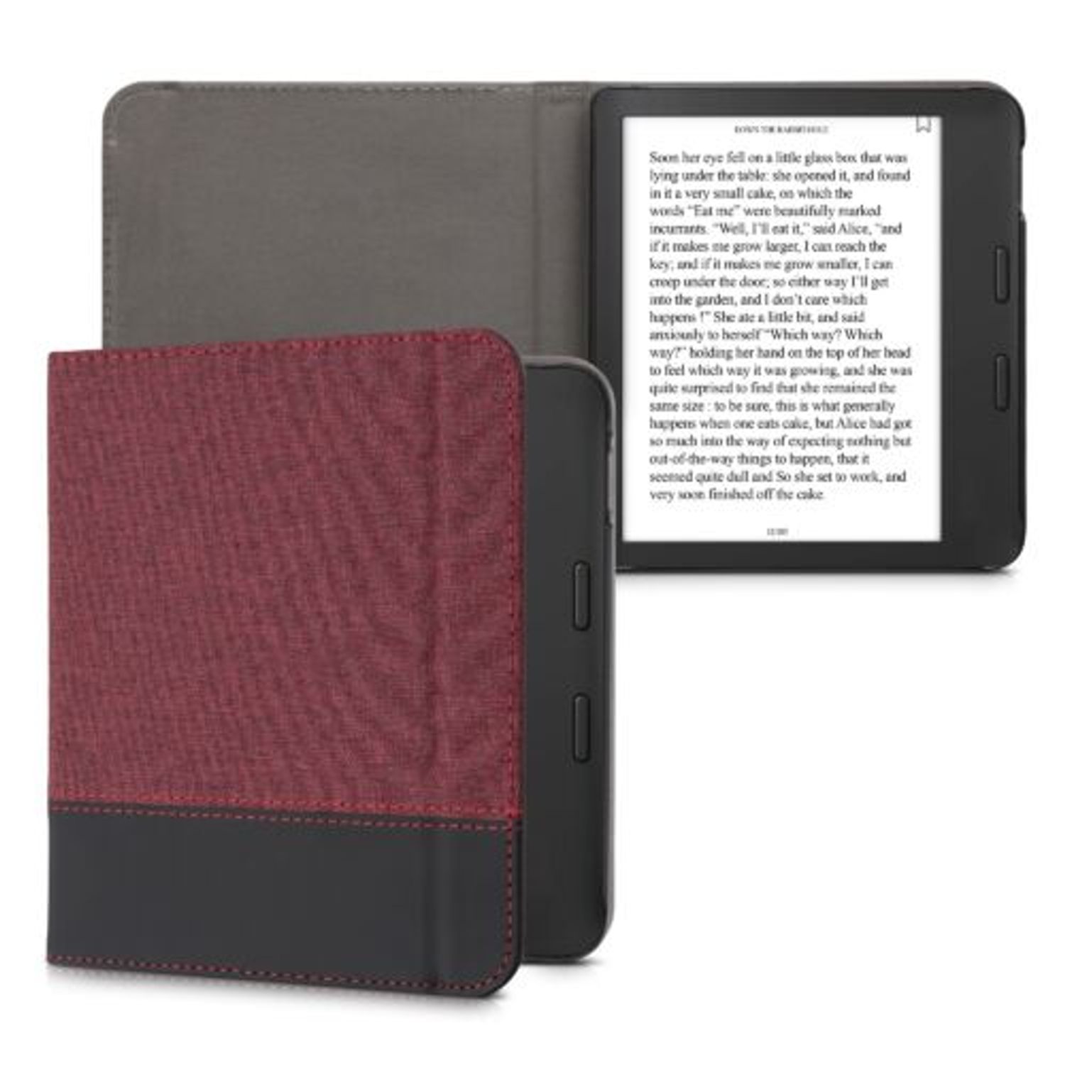 Husa pentru Tolino Vision 6, Kwmobile, Rosu/Negru, Textil, 57164.20 fotografia produsului