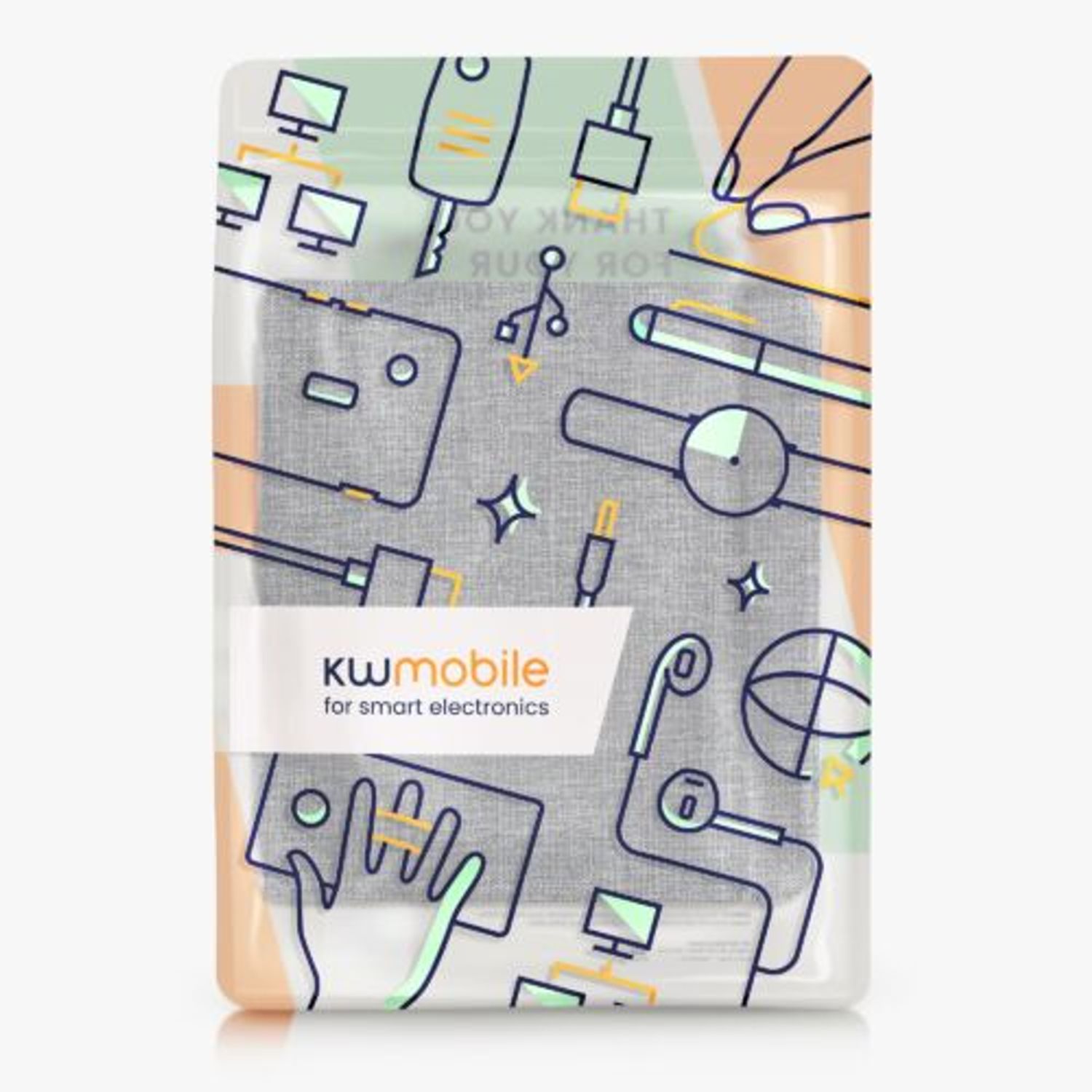 Husa pentru Tolino Vision 6, Kwmobile, Gri, Textil, 57166.22 fotografia produsului View 7 L