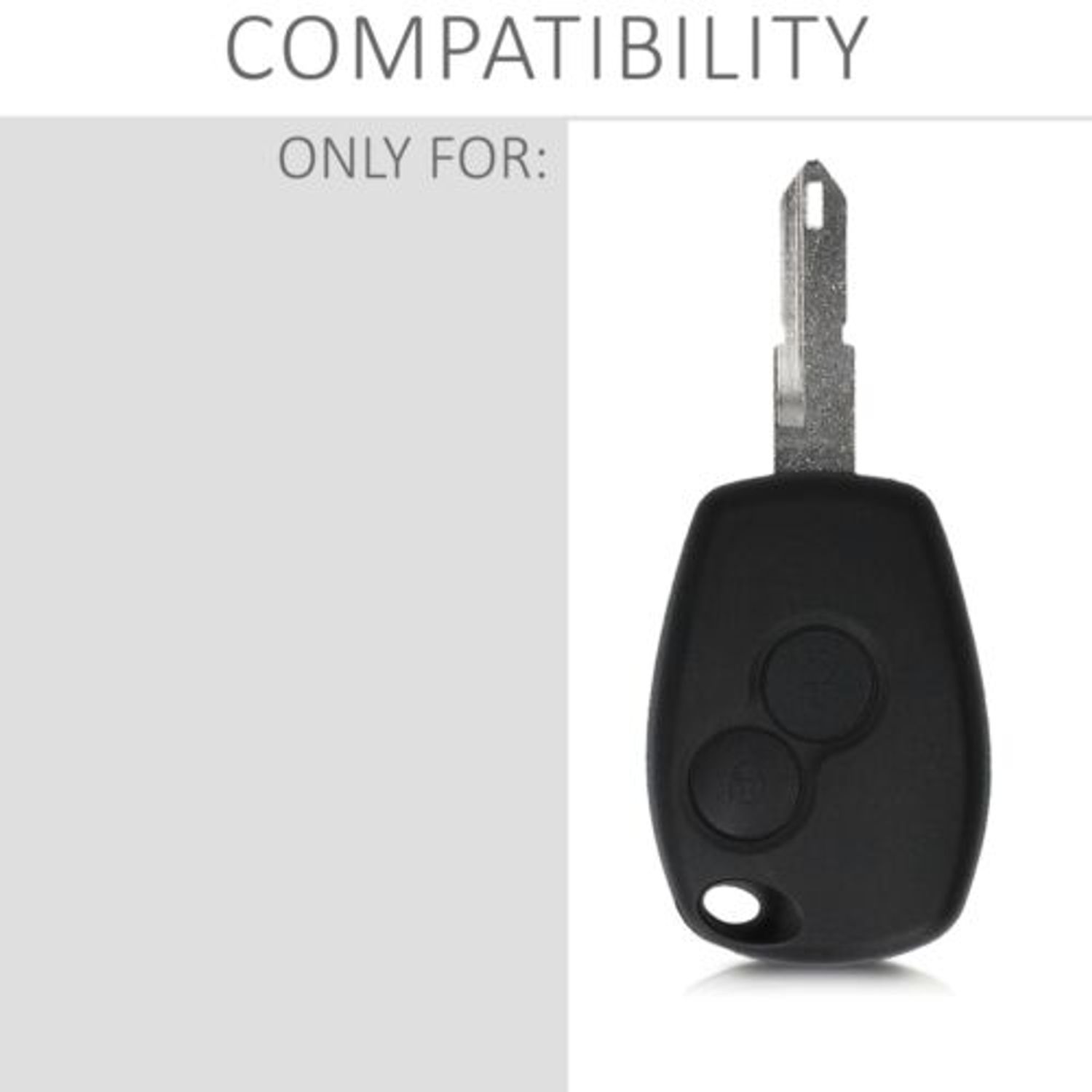 Carcasa Cheie pentru Renault/Dacia, 2 Butoane, Plastic, Negru, 49610.01 fotografia produsului View 6 L