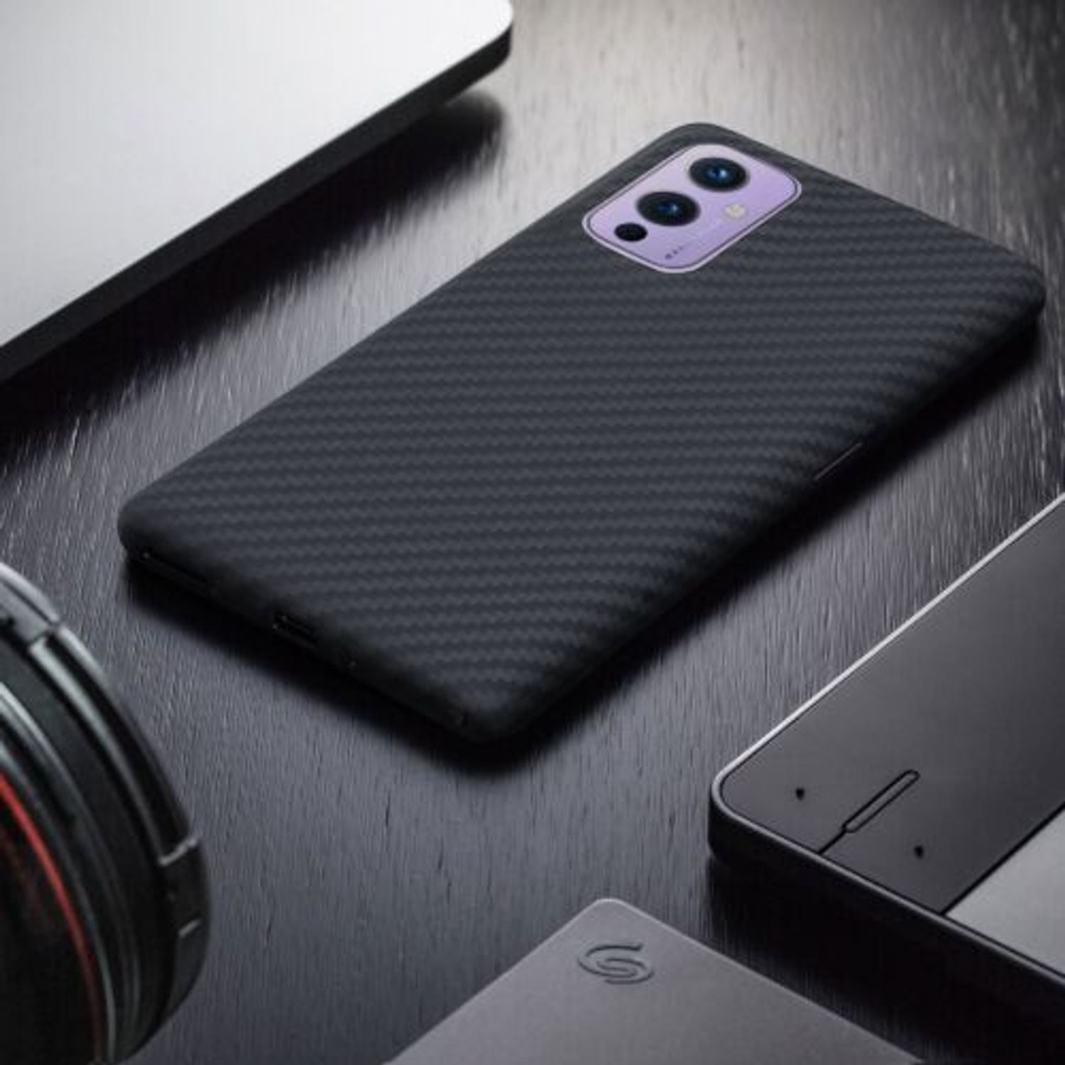 Husa pentru OnePlus 9, Aramida, Negru, 56041.47 fotografia produsului View 3 L