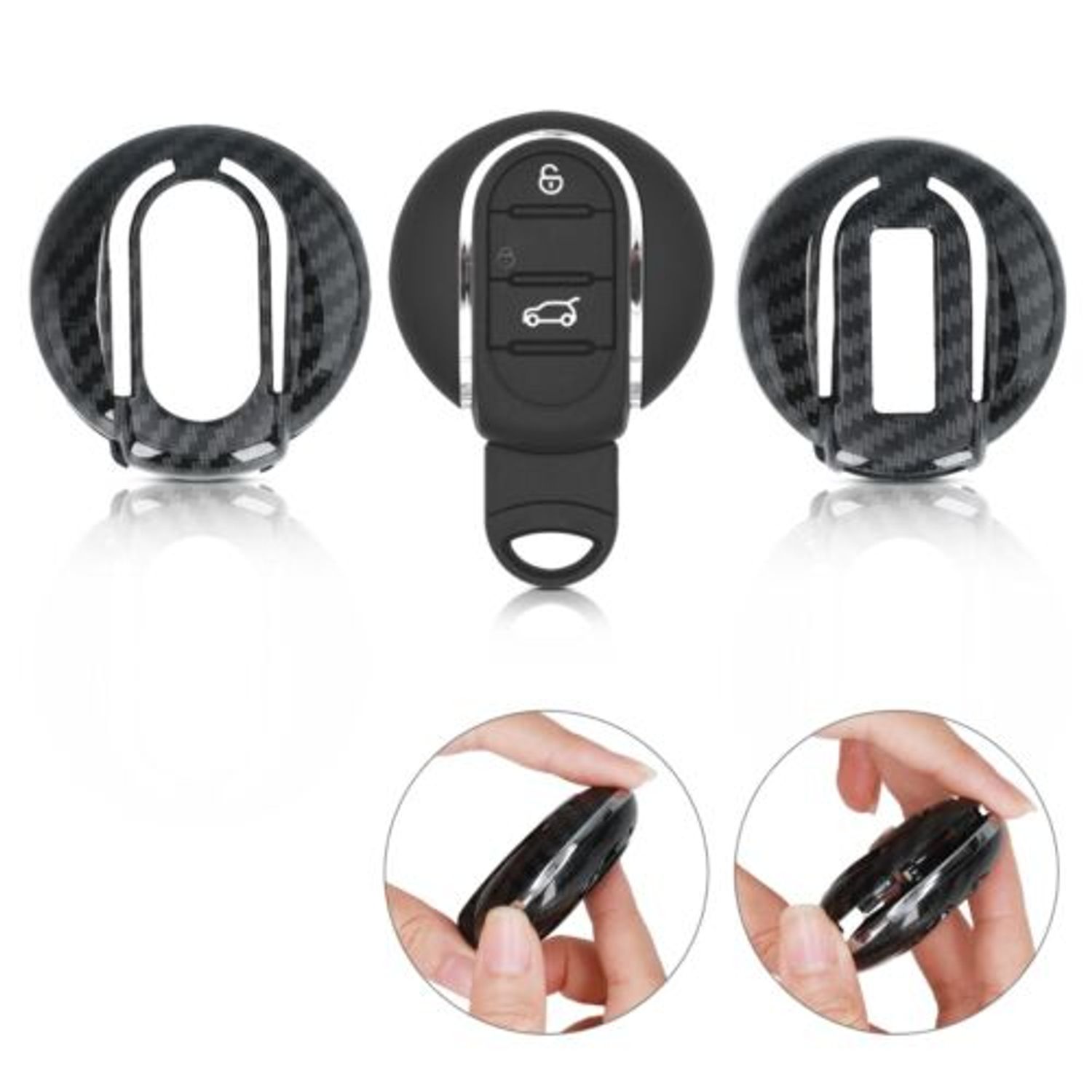 Husa Cheie Auto pentru Mini Cooper, 3 Butoane, Plastic, Negru, 49073.01 fotografia produsului View 8 L
