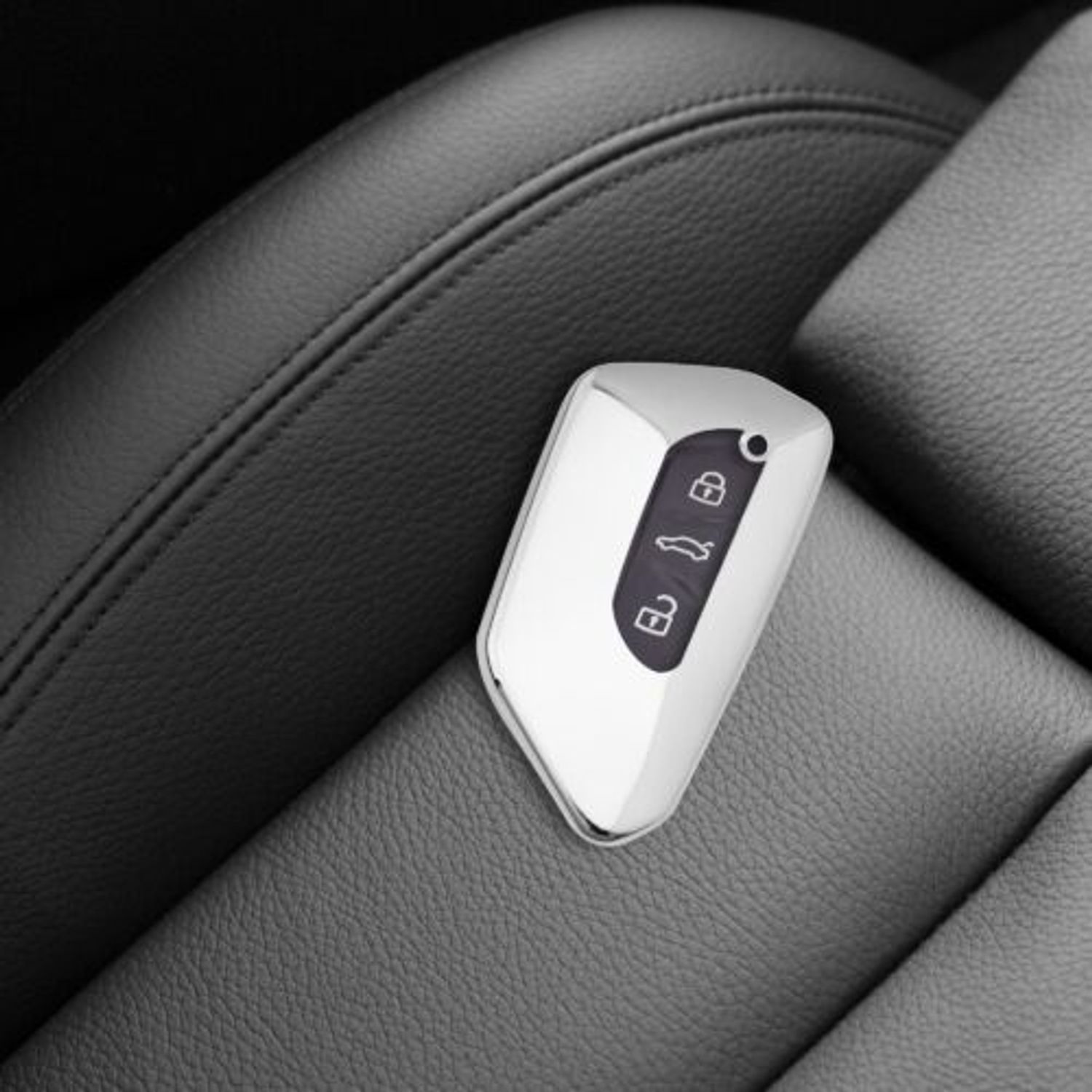 Husa Cheie Auto pentru VW, 3 Butoane, Silicon, Silver, 52654.02 fotografia produsului View 3 L