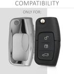 Husa Cheie Auto pentru Ford, 3 Butoane, Silicon, Silver, 44986.94 fotografia produsului View 4 S