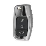 Husa Cheie Auto pentru Ford, 3 Butoane, Silicon, Silver, 44986.94 fotografia produsului View 6 S