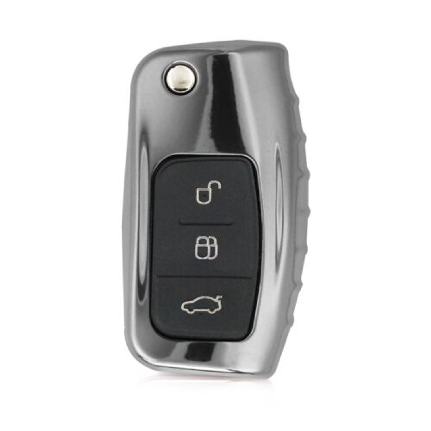 Husa Cheie Auto pentru Ford, 3 Butoane, Silicon, Silver, 44986.94 fotografia produsului View 6 L
