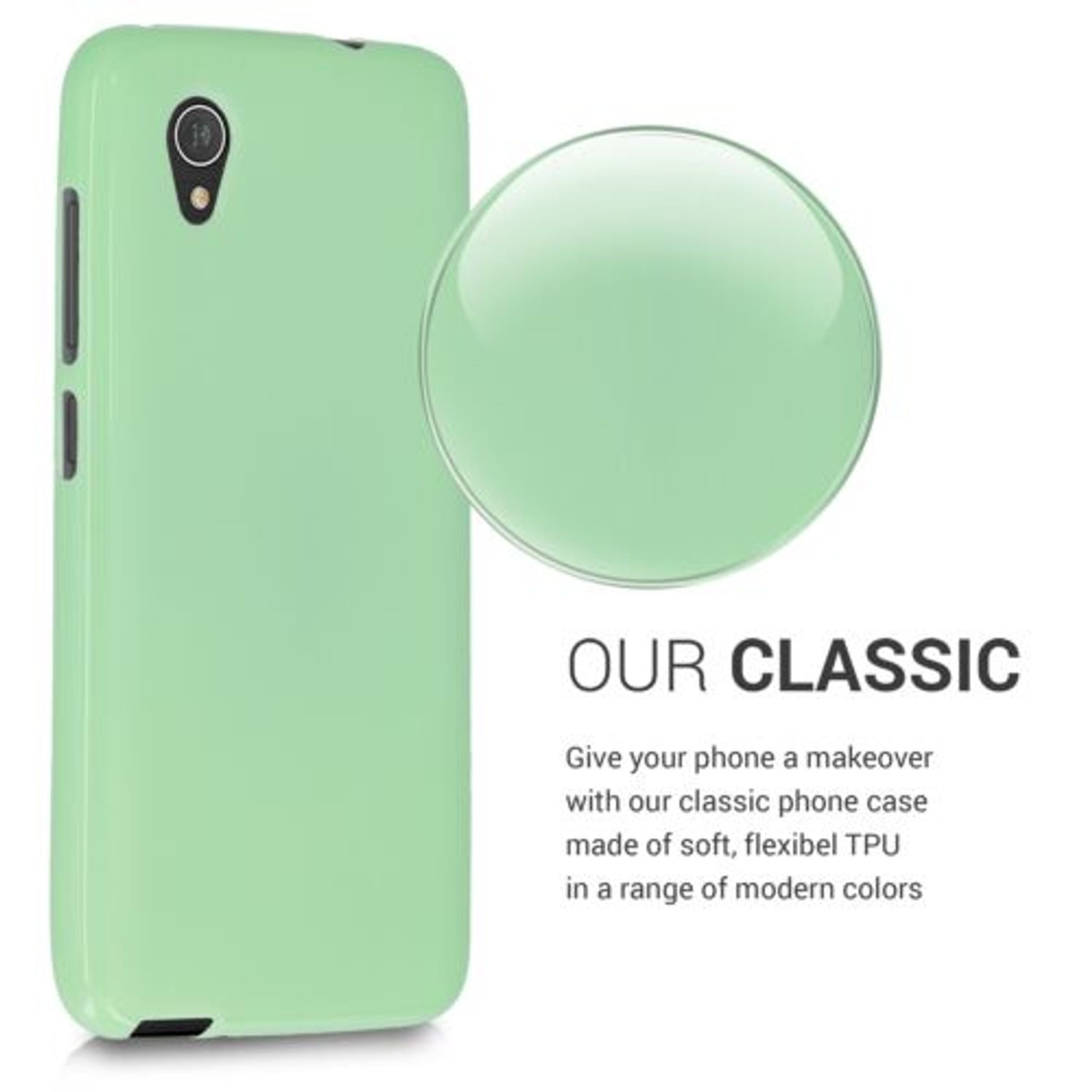 Husa pentru Alcatel 1, Silicon, Verde, 46363.50 fotografia produsului View 4 L