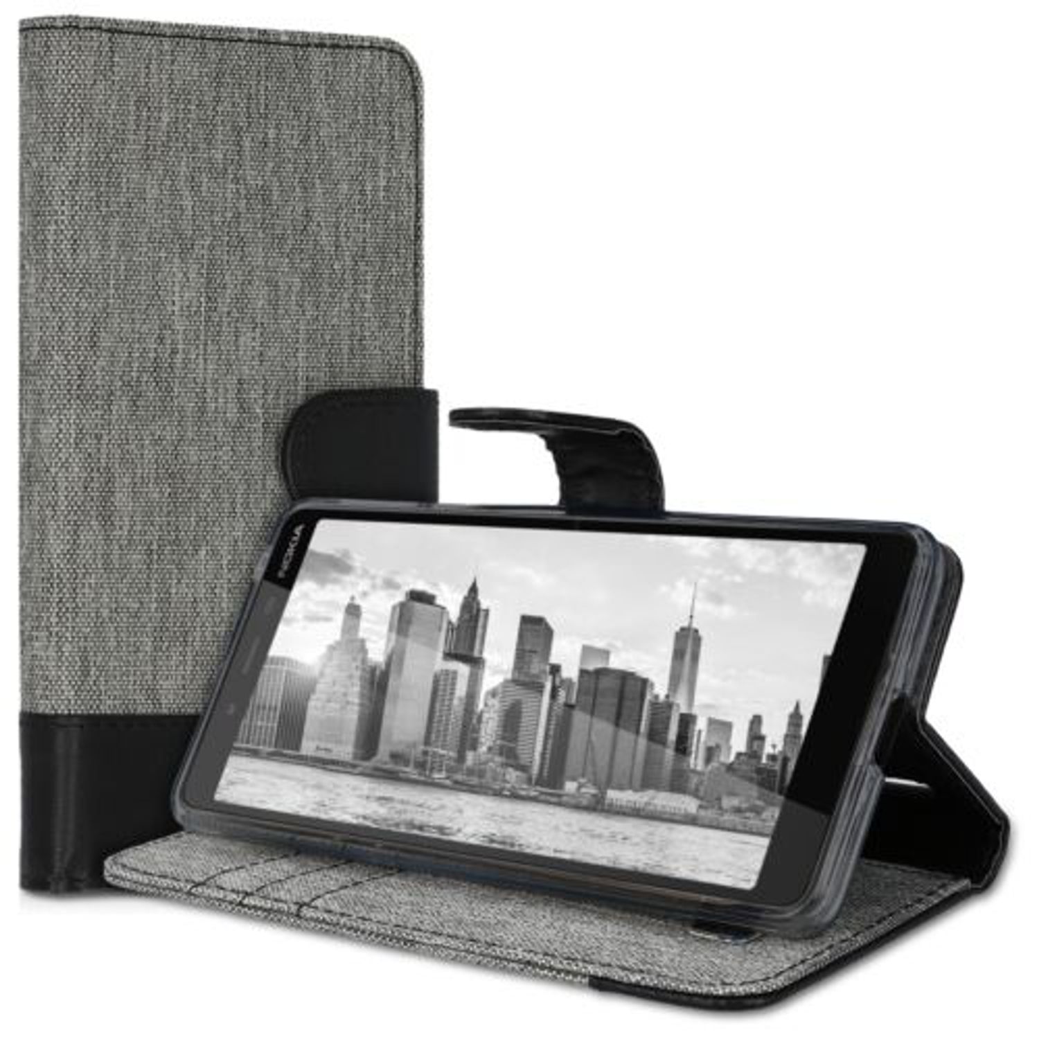 Husa pentru Nokia 1 Plus, Textil, Gri, 48021.01 fotografia produsului View 2 L