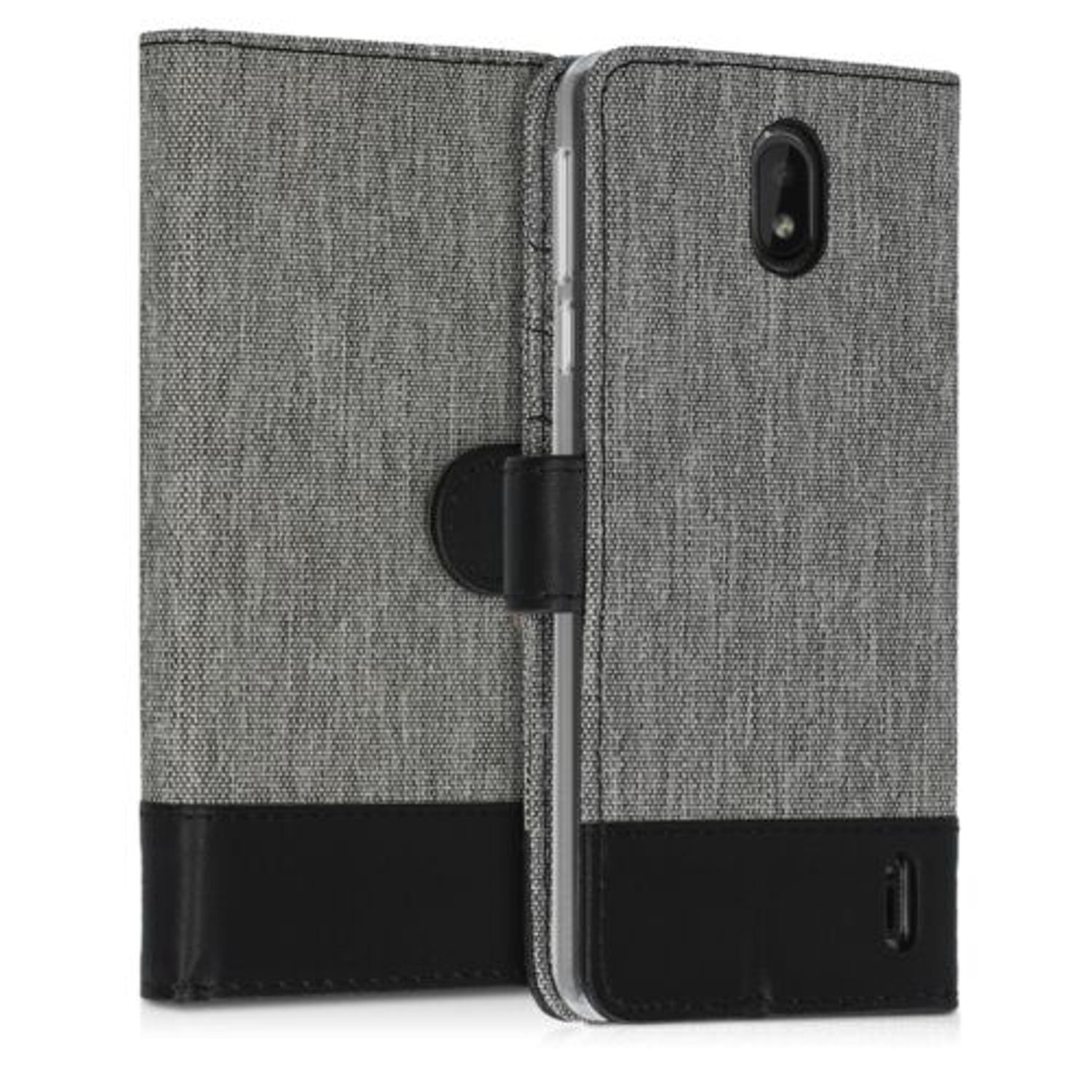 Husa pentru Nokia 1 Plus, Textil, Gri, 48021.01 fotografia produsului View 4 L