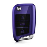 Husa Cheie Auto pentru VW, 3 Butoane, Silicon, Mov, 48037.182 fotografia produsului View 7 S