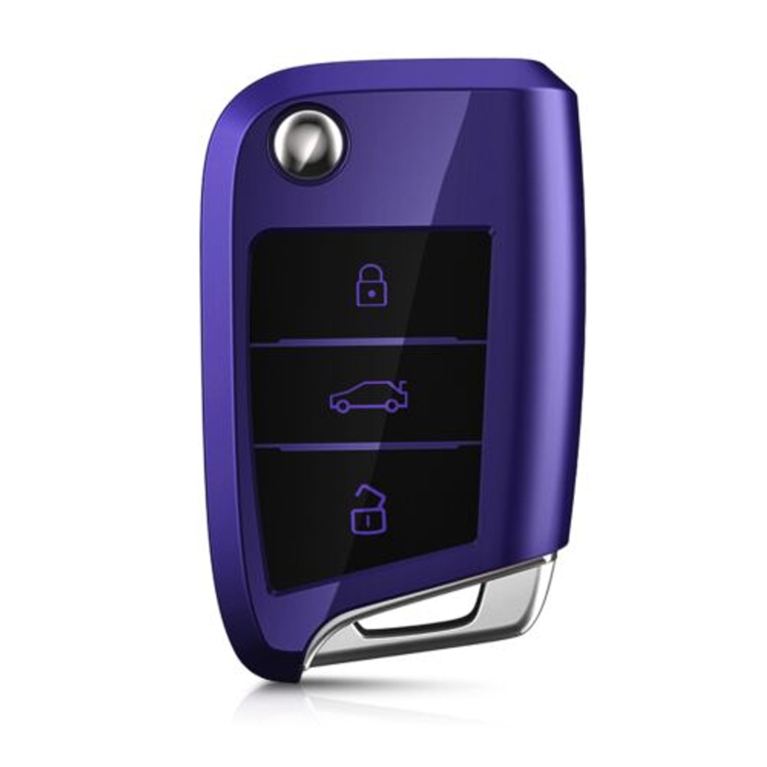 Husa Cheie Auto pentru VW, 3 Butoane, Silicon, Mov, 48037.182 fotografia produsului View 7 L