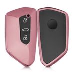 Husa Cheie Auto pentru VW, 3 Butoane, Silicon, Rose Gold, 53868.05 fotografia produsului