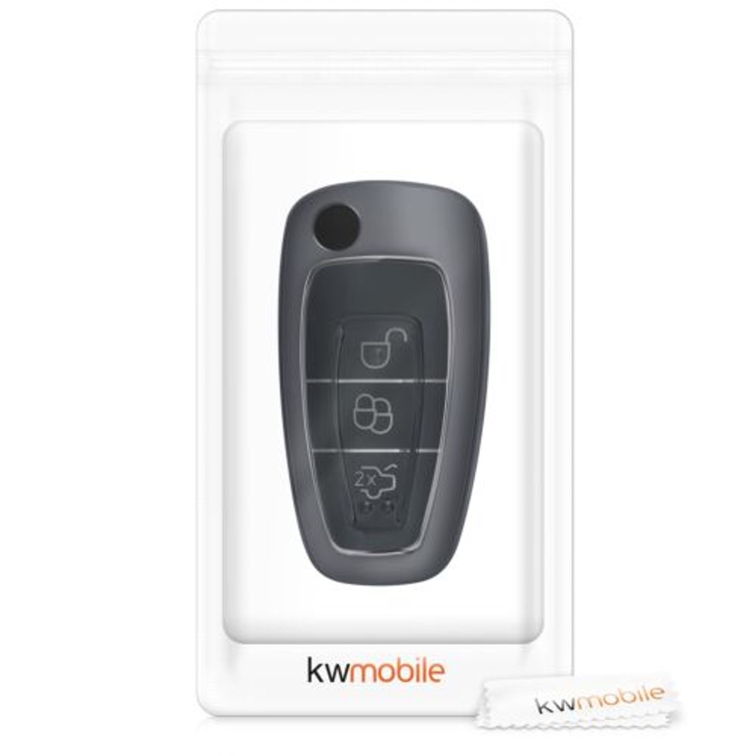 Husa Cheie Auto pentru Ford, 3 Butoane, Silicon, Negru, 48039.95 fotografia produsului View 7 L