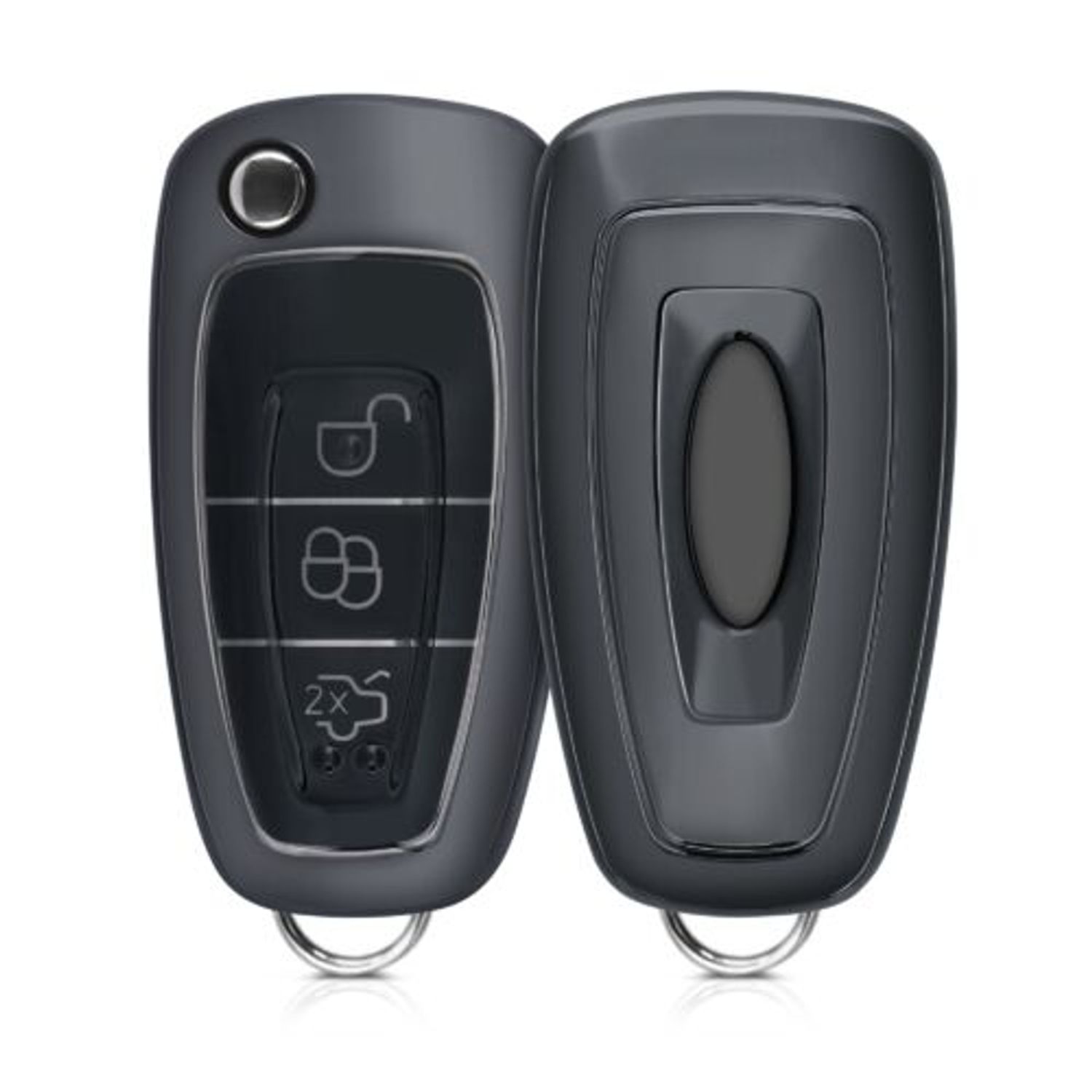 Husa Cheie Auto pentru Ford, 3 Butoane, Silicon, Negru, 48039.95 fotografia produsului