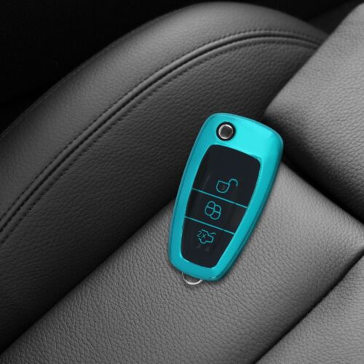 Husa Cheie Auto pentru Ford, 3 Butoane, Silicon, Verde, 48039.131 fotografia produsului View 3 L