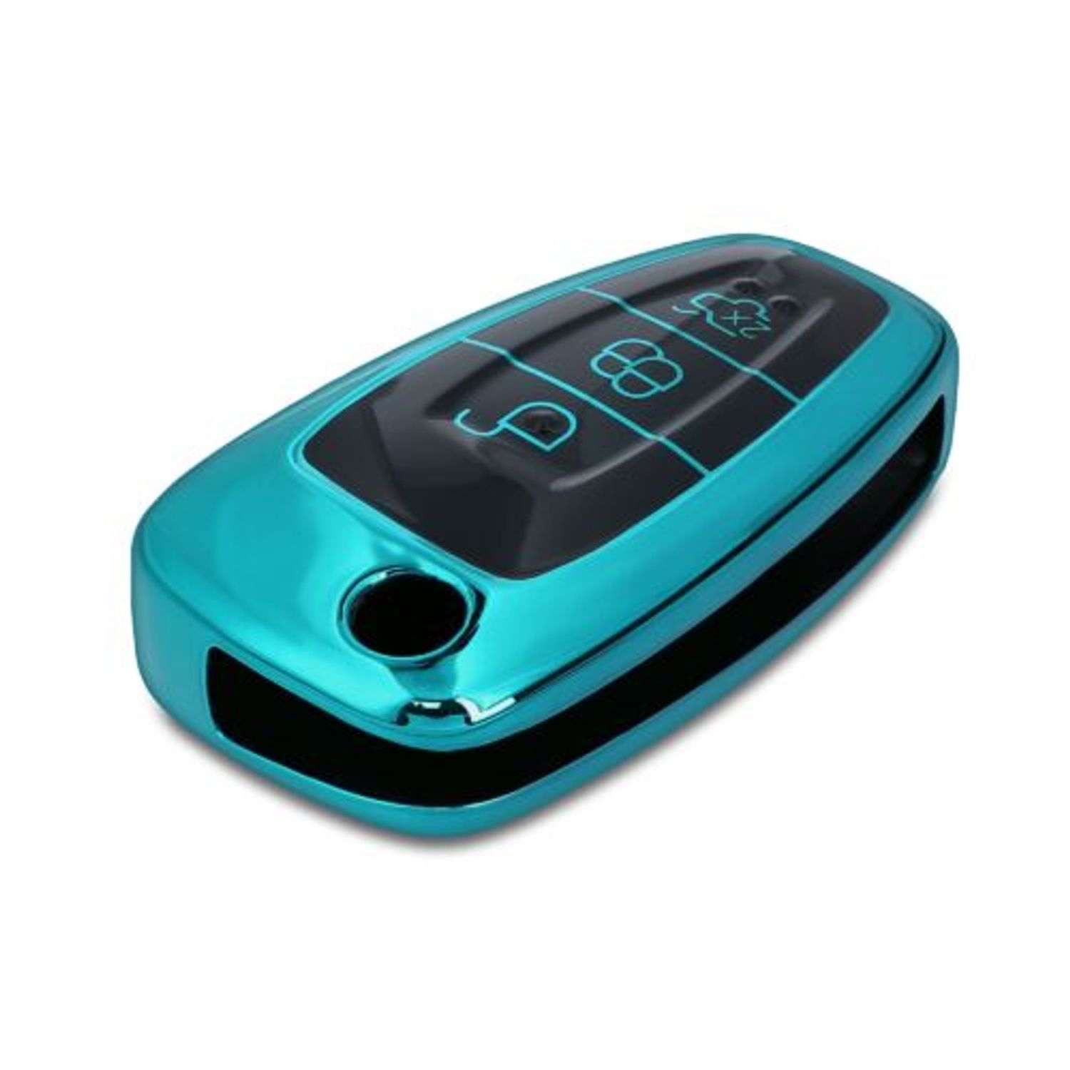 Husa Cheie Auto pentru Ford, 3 Butoane, Silicon, Verde, 48039.131 fotografia produsului View 2 L