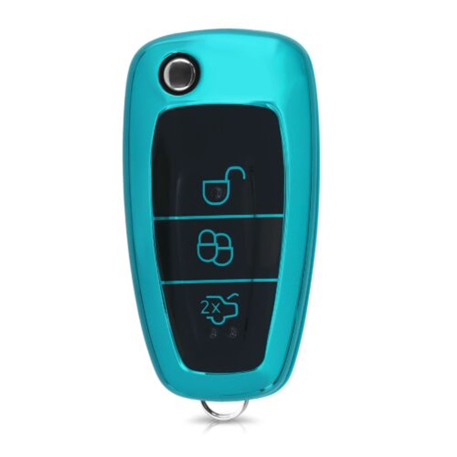 Husa Cheie Auto pentru Ford, 3 Butoane, Silicon, Verde, 48039.131 fotografia produsului View 4 L