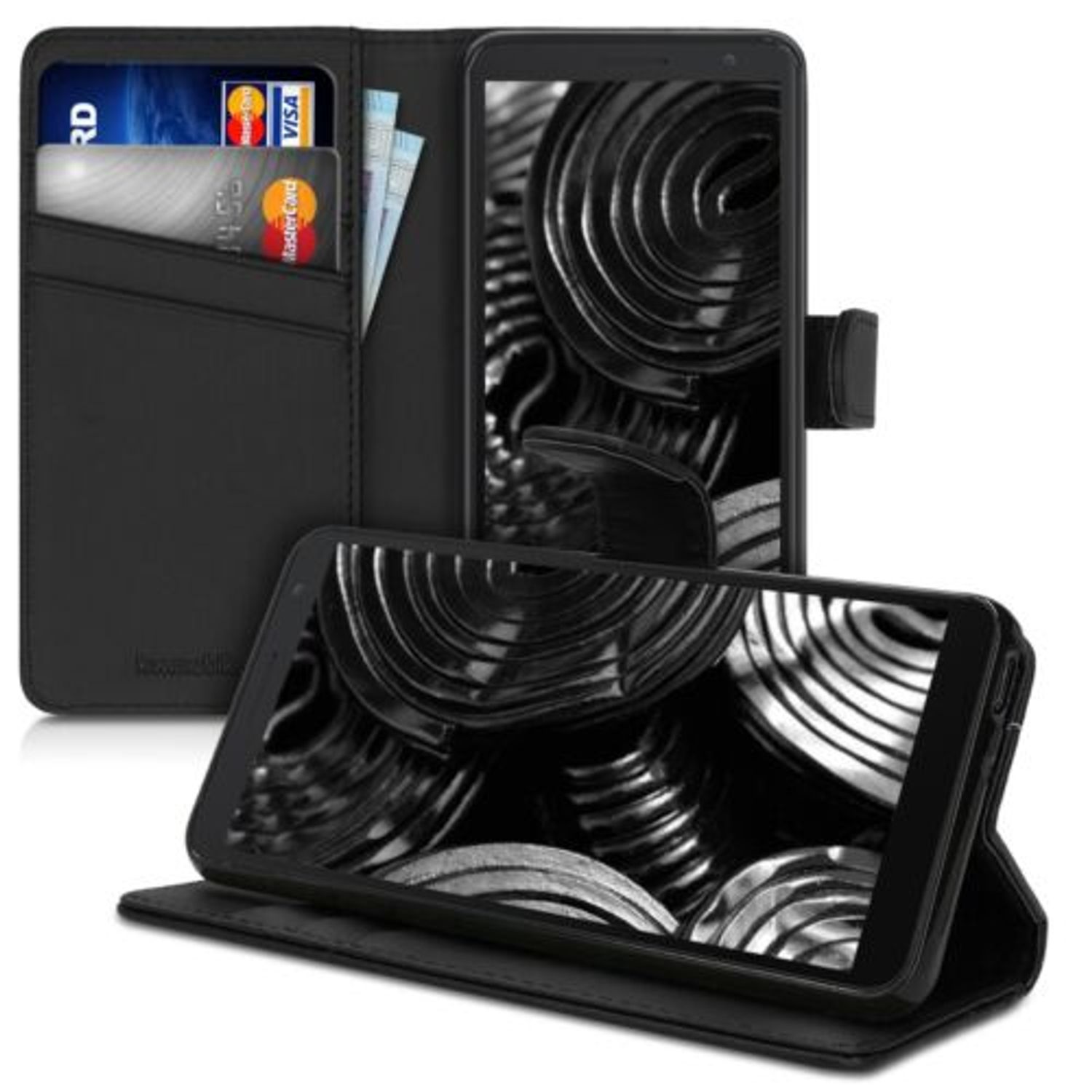 Husa pentru Alcatel 1B (2020), Piele ecologica, Negru, 51475.01 fotografia produsului View 5 L