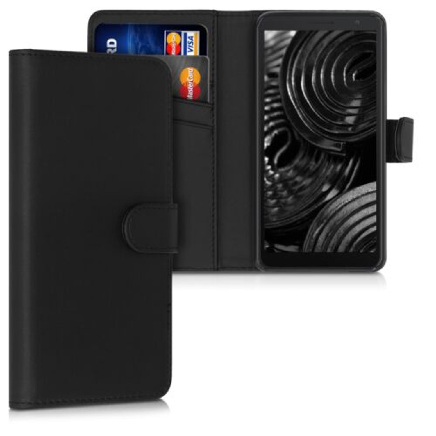 Husa pentru Alcatel 1B (2020), Piele ecologica, Negru, 51475.01 fotografia produsului