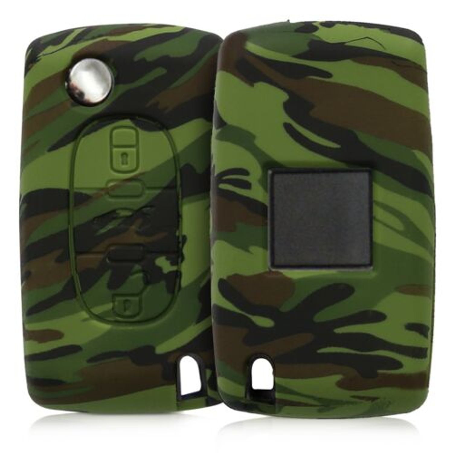 Husa Cheie Auto pentru Peugeot/Citroen, 3 Butoane, Silicon, Verde, 45653.03 fotografia produsului