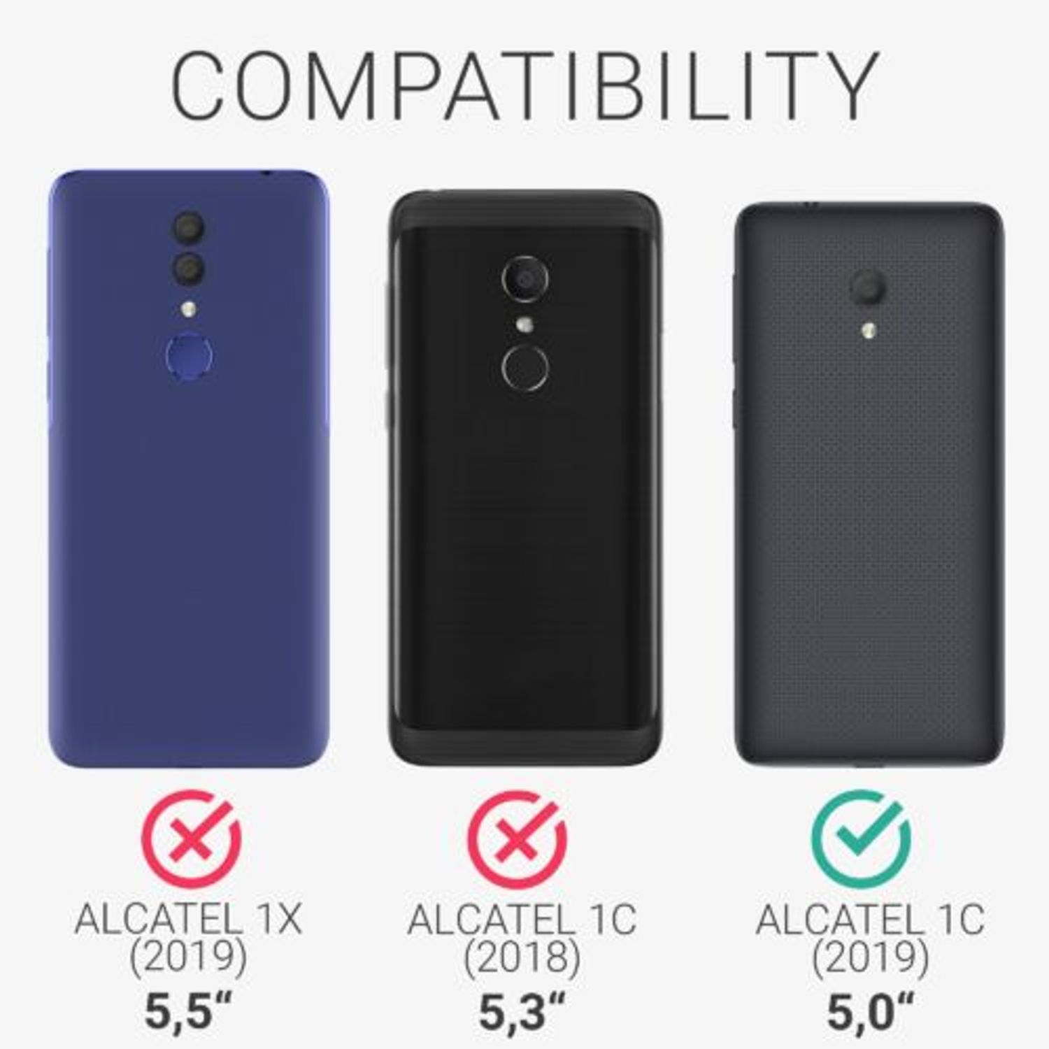 Husa pentru Alcatel 1C (2019), Silicon, Verde, 47558.57 fotografia produsului View 2 L
