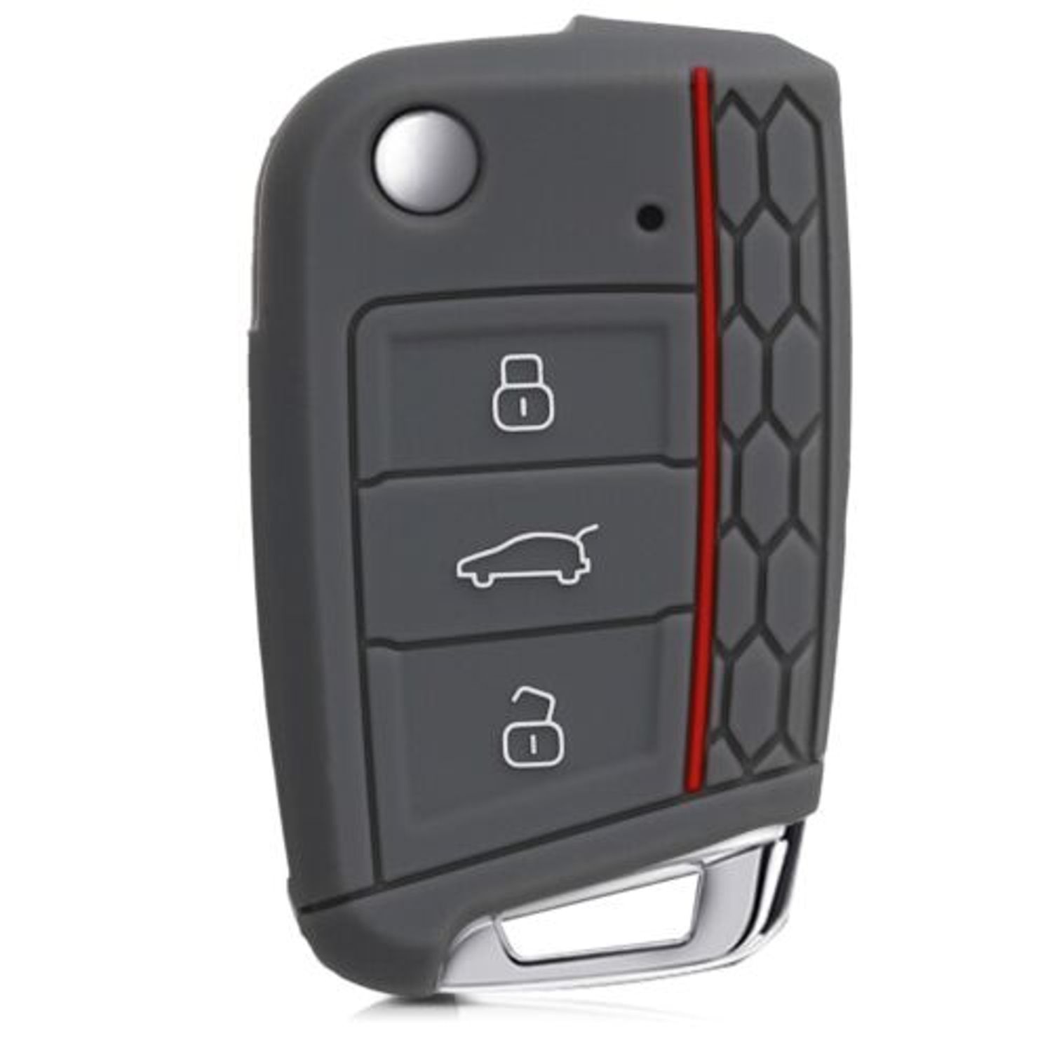 Husa Cheie Auto pentru VW, 3 Butoane, Silicon, Gri, 42888.32 fotografia produsului View 7 L