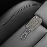 Husa Cheie Auto pentru VW, 3 Butoane, Piele nabuc, Gri, 48576.04 fotografia produsului View 3 S