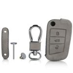 Husa Cheie Auto pentru VW, 3 Butoane, Piele nabuc, Gri, 48576.04 fotografia produsului View 5 S