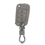 Husa Cheie Auto pentru VW, 3 Butoane, Piele nabuc, Gri, 48576.04 fotografia produsului View 4 S
