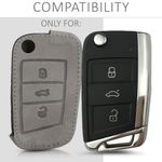 Husa Cheie Auto pentru VW, 3 Butoane, Piele nabuc, Gri, 48576.04 fotografia produsului View 6 S