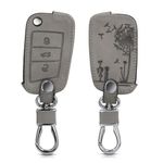 Husa Cheie Auto pentru VW, 3 Butoane, Piele nabuc, Gri, 48576.04 fotografia produsului