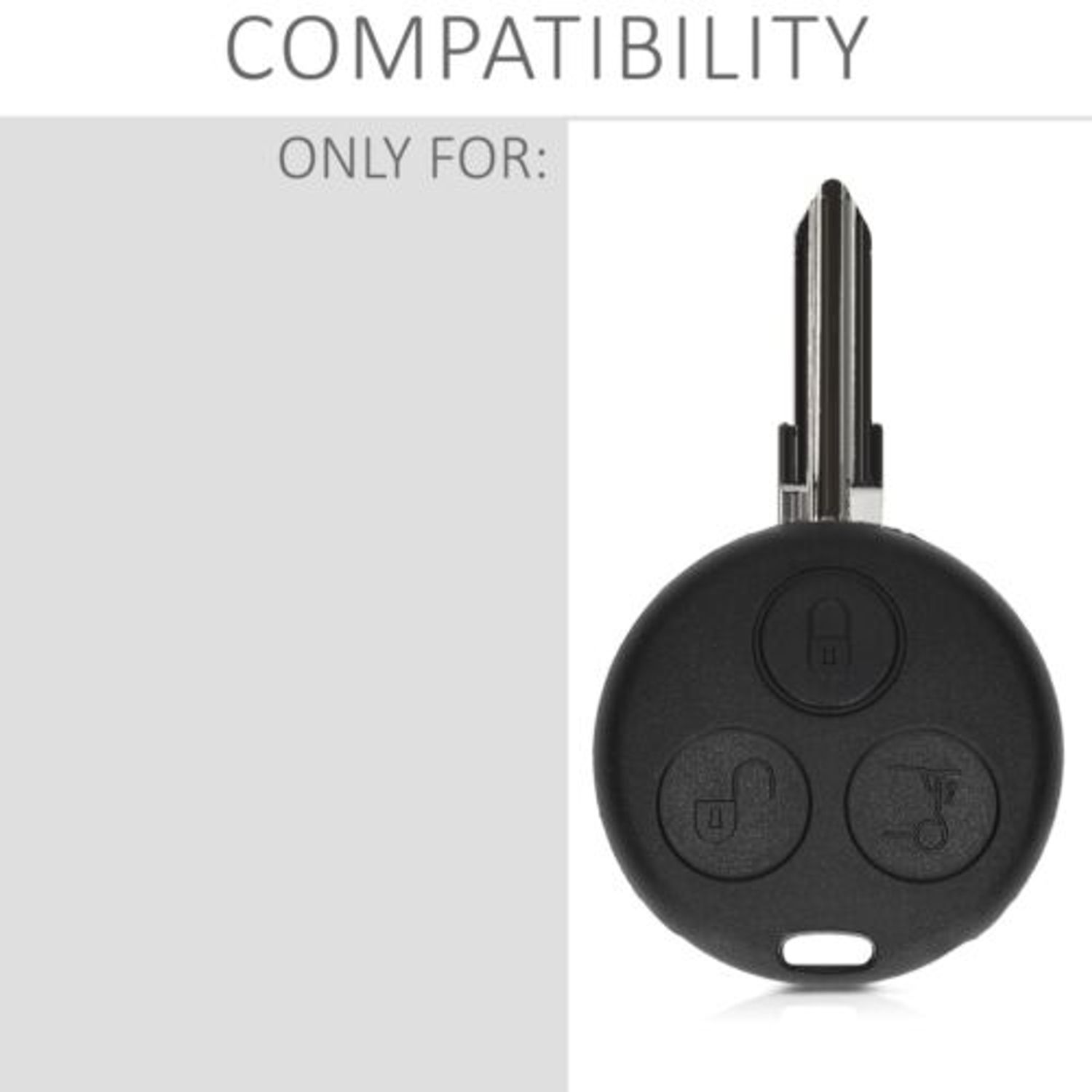 Carcasa Cheie pentru Smart, 3 Butoane, Plastic, Negru, 48226.01 fotografia produsului View 4 L