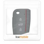 Husa Cheie Auto pentru VW, 3 Butoane, Silicon, Gri, 41628.22 fotografia produsului View 5 S