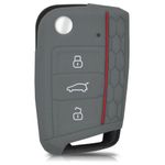 Husa Cheie Auto pentru VW, 3 Butoane, Silicon, Gri, 41628.22 fotografia produsului View 3 S