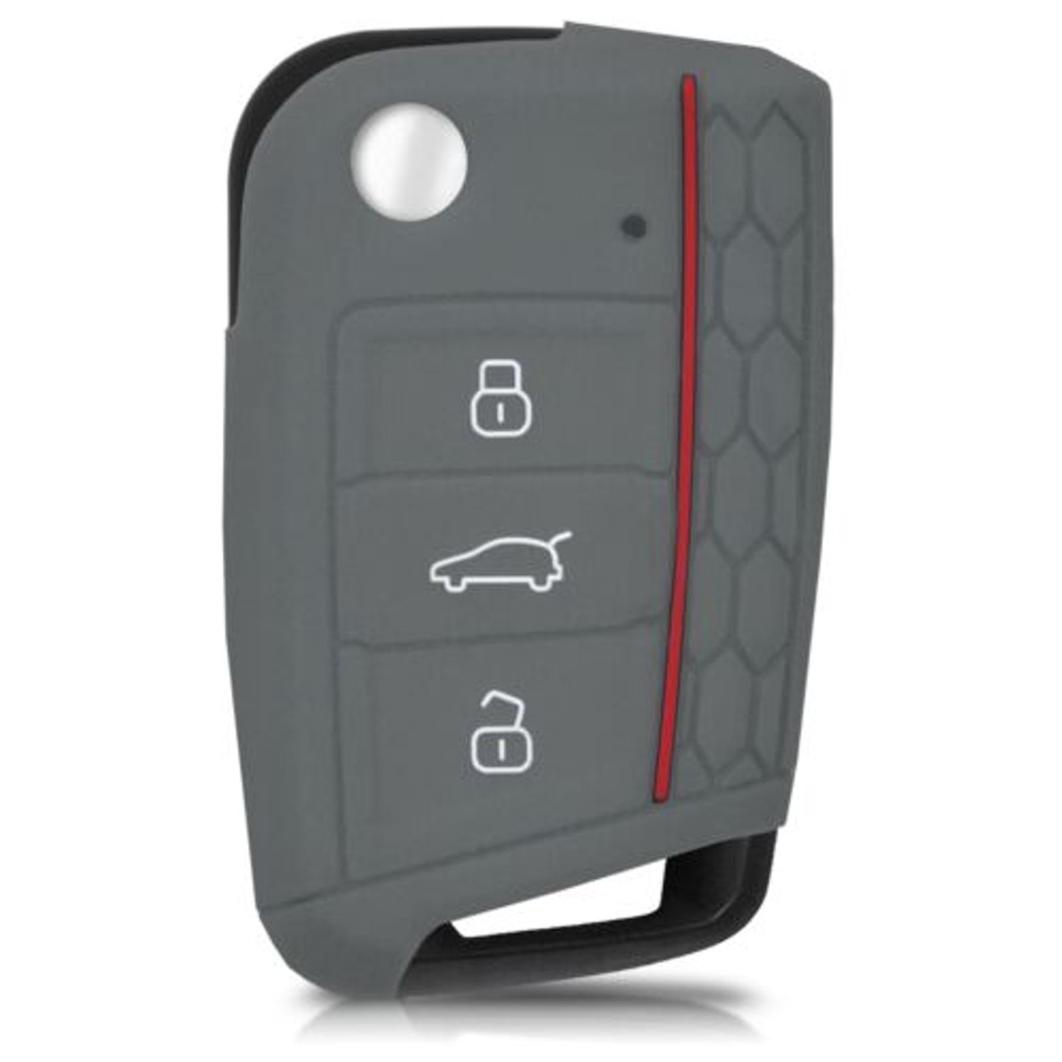 Husa Cheie Auto pentru VW, 3 Butoane, Silicon, Gri, 41628.22 fotografia produsului View 3 L
